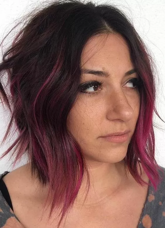 magenta balayage
