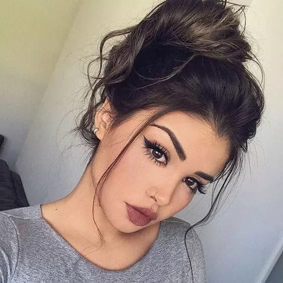 messy piled bun