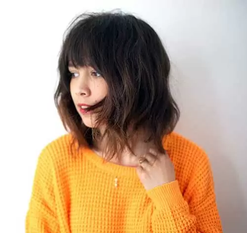 shaggy bob with bangs