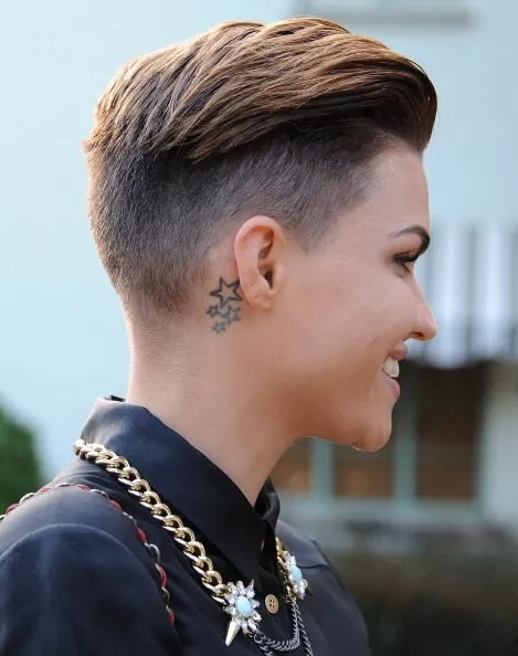 swept back undercut pixie