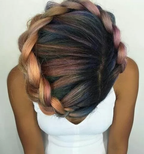 Rainbow Halo Braid Goddess Locs