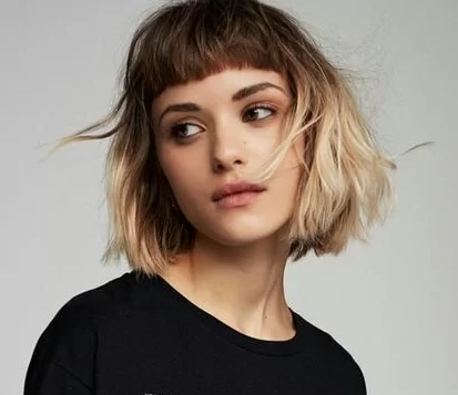 edgy blonde ombre bob