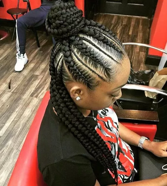 half up ghana braids