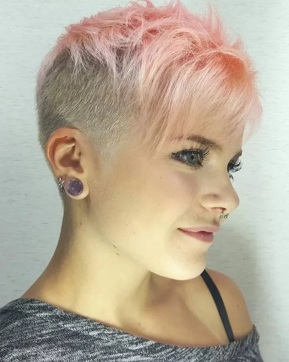 pink undercut pixie