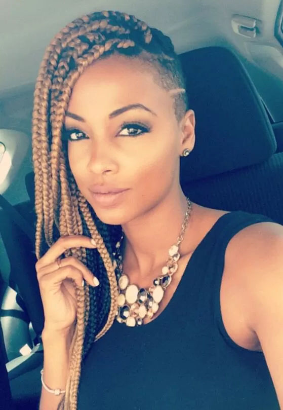 side shave box braids