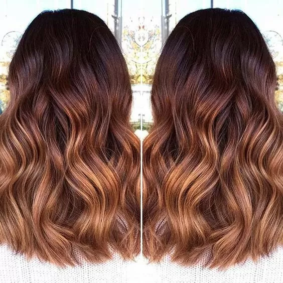 dark mahogany with bright copper