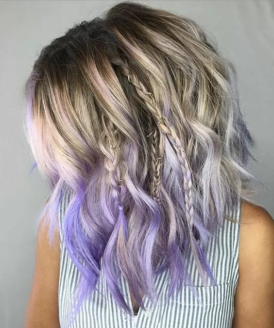 dipped lavender balayage