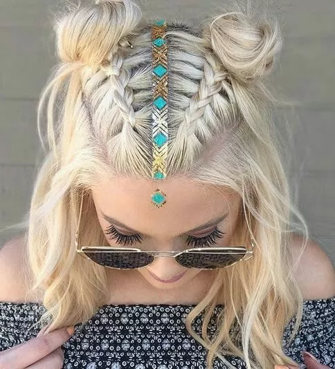 half up festival braids