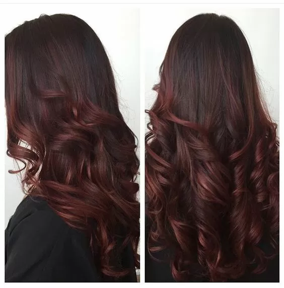 mahogany with auburn balayage
