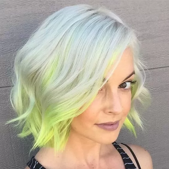neon dip dye bob