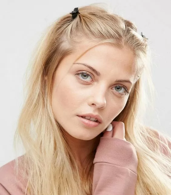 pinned back pigtails