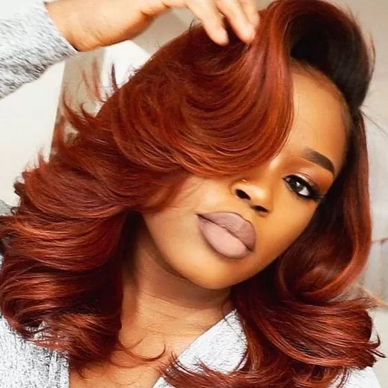 Best Hair Colors For Dark Tan Skin Tone: Warm Layered Copper