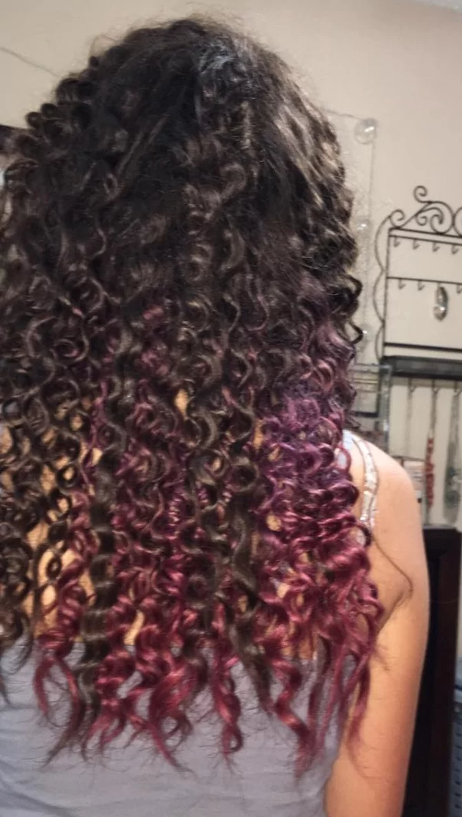 colored ombre curls