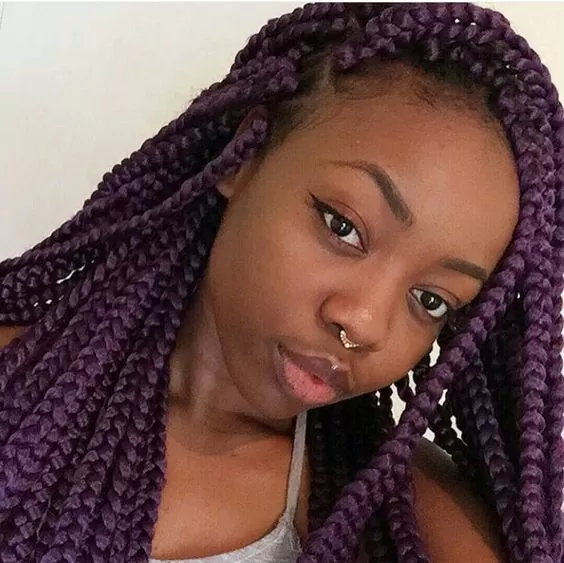Dark Purple Box Braids