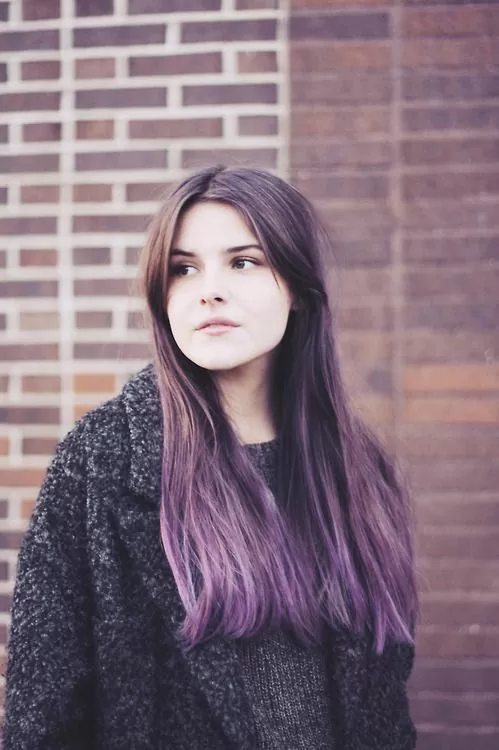 purple over brown hair