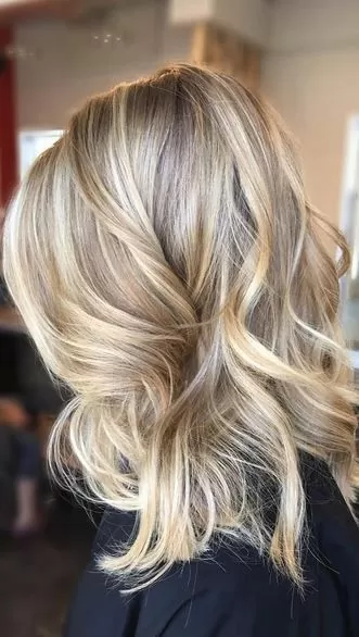 sandy blonde with buttery highlights