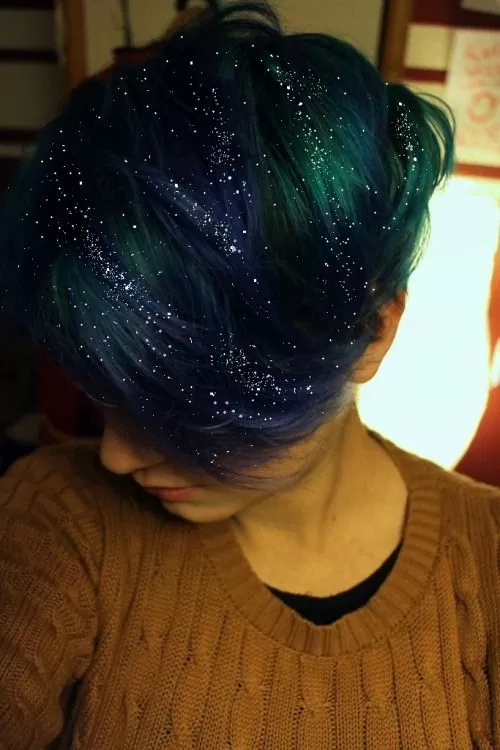 Dark blue sparkle pixie