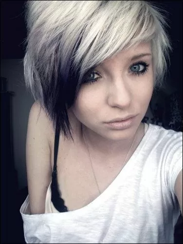 blonde and black pixie