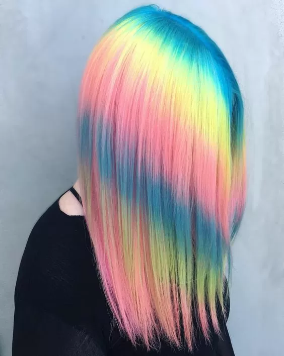 rainbow shine line hair