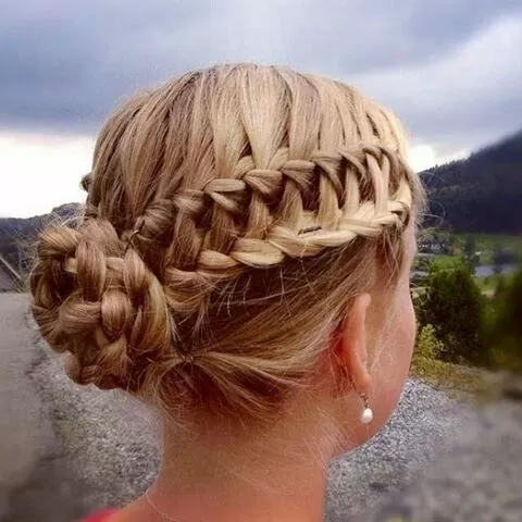 Ladder braid bun