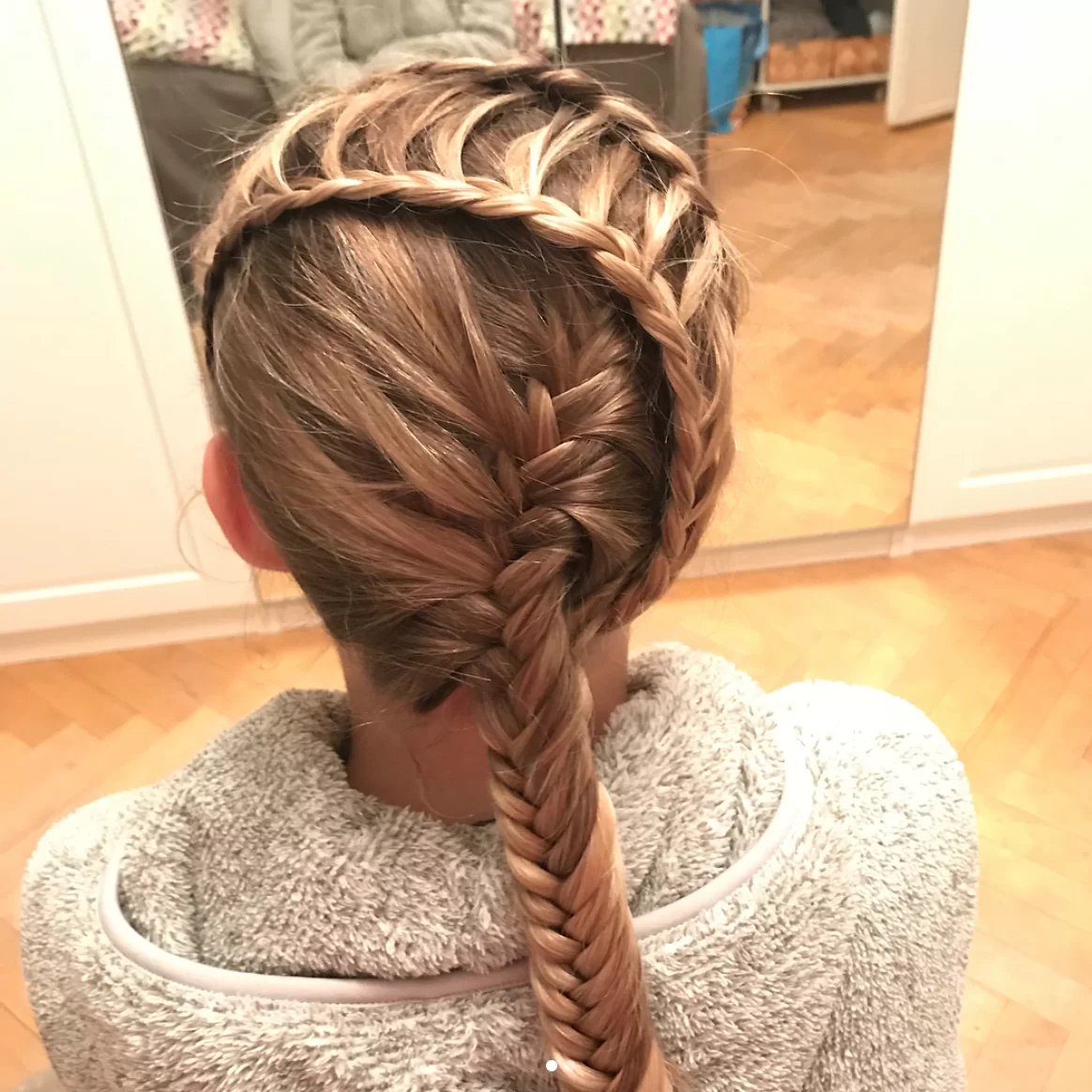 Wrap around ladder braid with fishtail