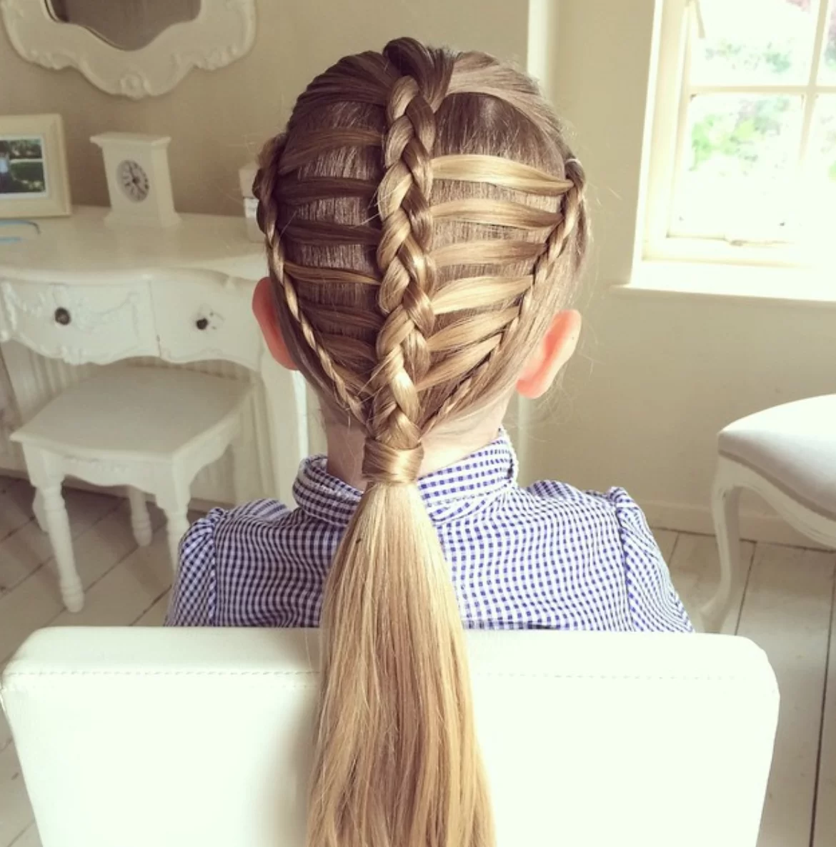 double ladder braid pony