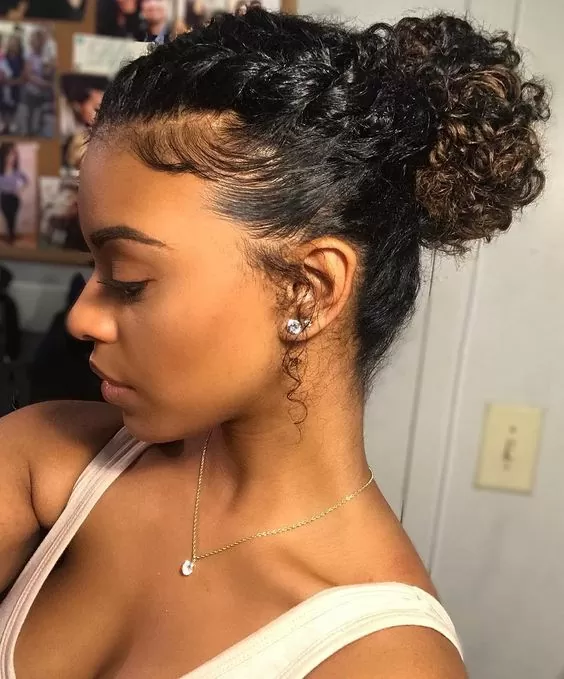 flat twist bangs bun