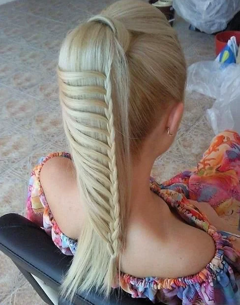 ladder braid high ponytail