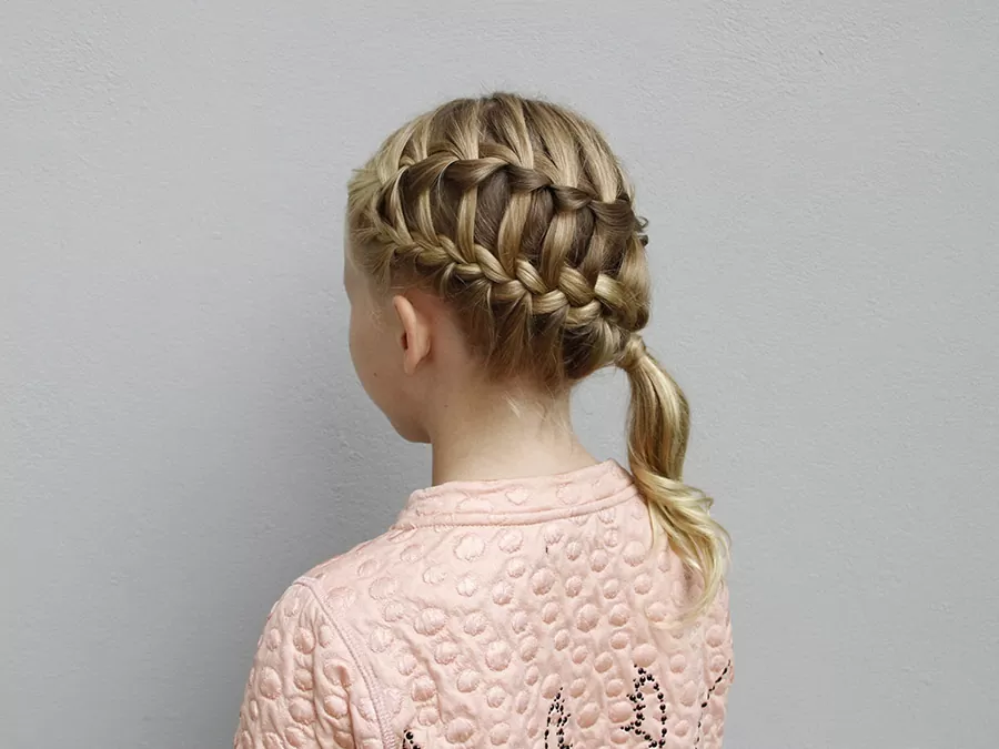 ladder braid side pony