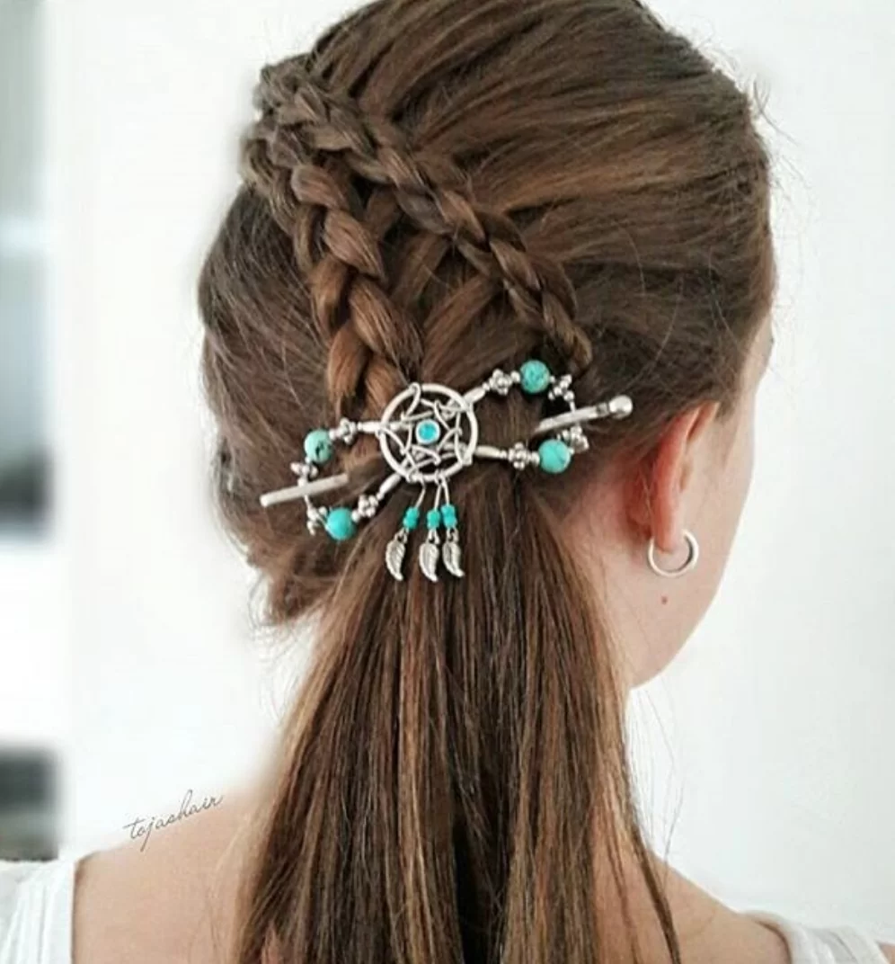 ladder braid side ponytail