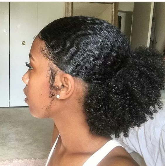 pulled back ponytail