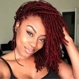 short red faux locs