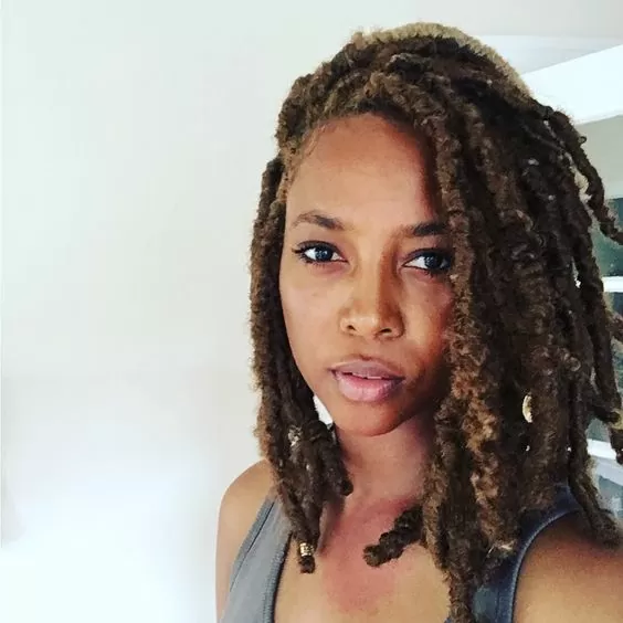 thick and natural short faux locs