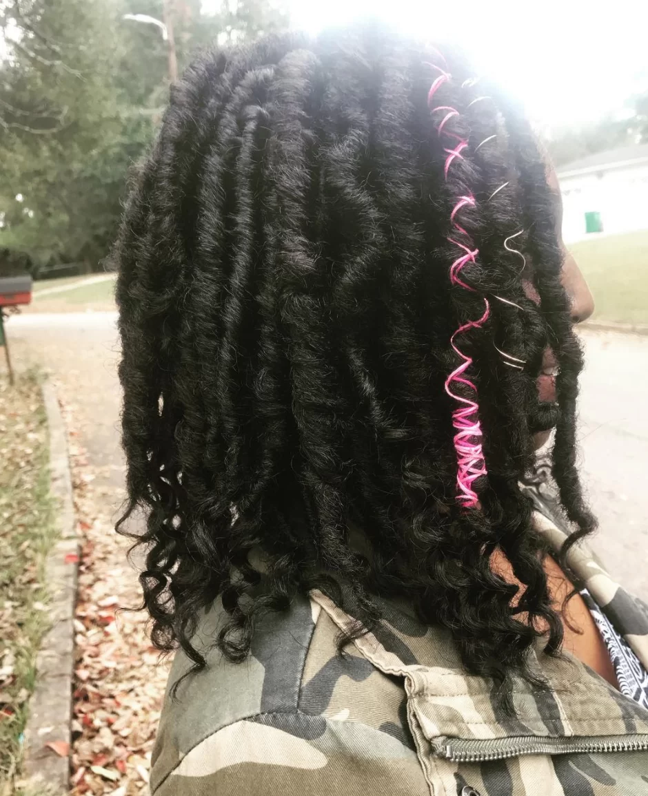 thick shoulder length goddess locs