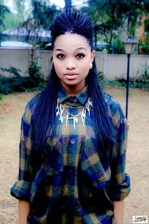 blue individual braids