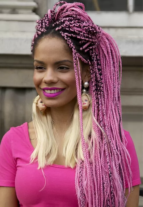 bubblegum pink individual braids