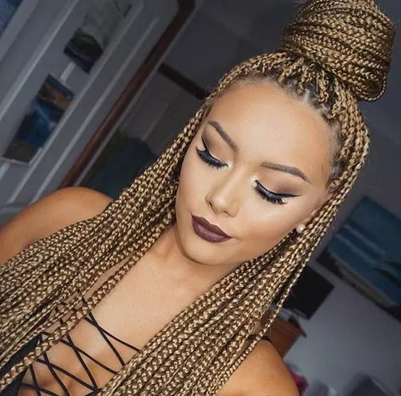golden blone individual braids
