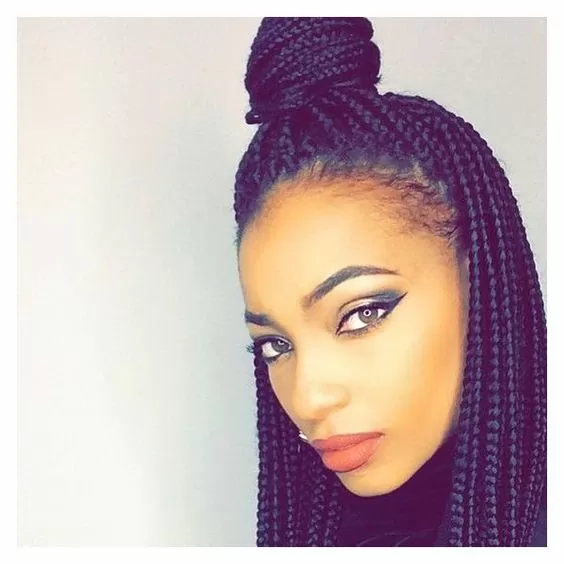 half up individual braids