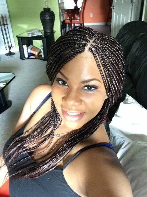 half up individual braids