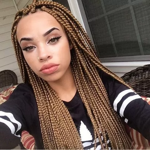 honey blonde individual braids