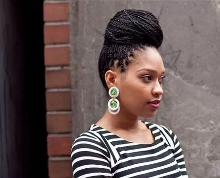 individual braids high bun