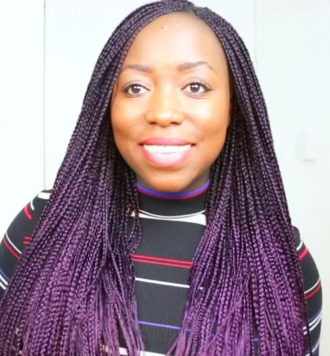 purple individual braids