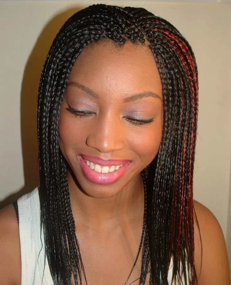 red highlight individual braids