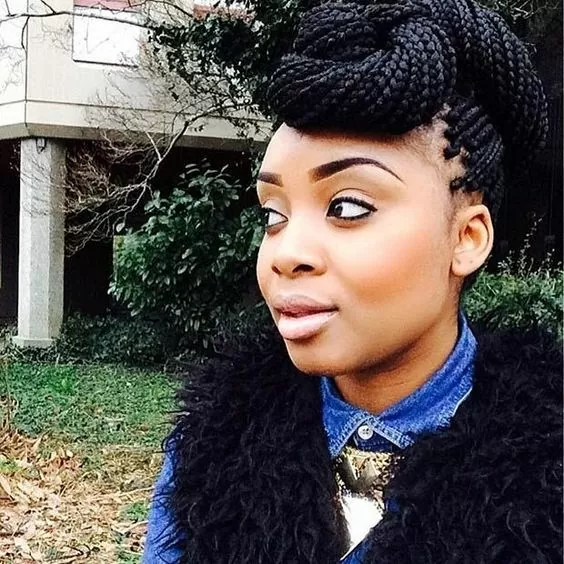 twisted individual braids updo