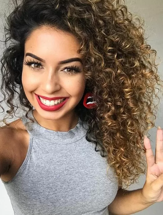 honey brown spiral perm