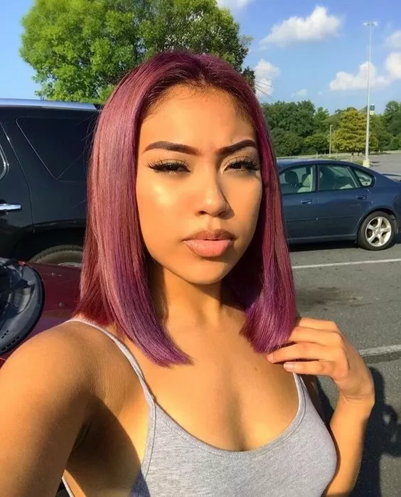 purple sew in bob