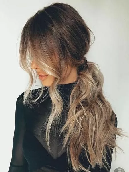 Ombre side ponytail