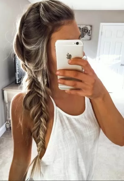 loose fishtail braid prom hair