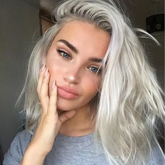 white silver blonde hair