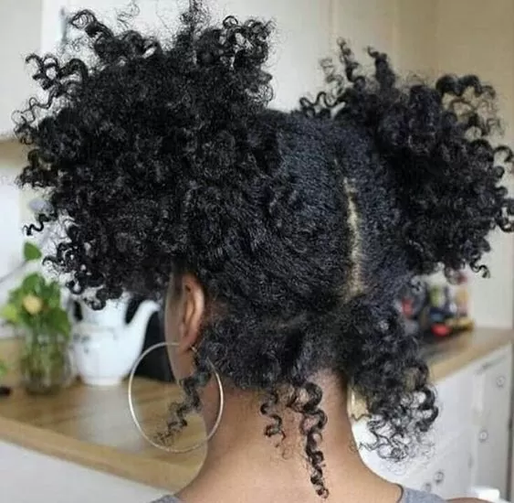 curly puffs natural medium hair